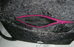 charmed Liebling evening bag interior with pink zip